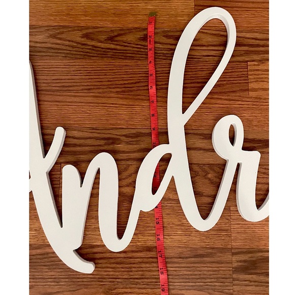 Custom Large Wooden ‘Andrew’ Name Sign 36” Wide Painted White - Nursery/Backdrop - Picture 7 of 9